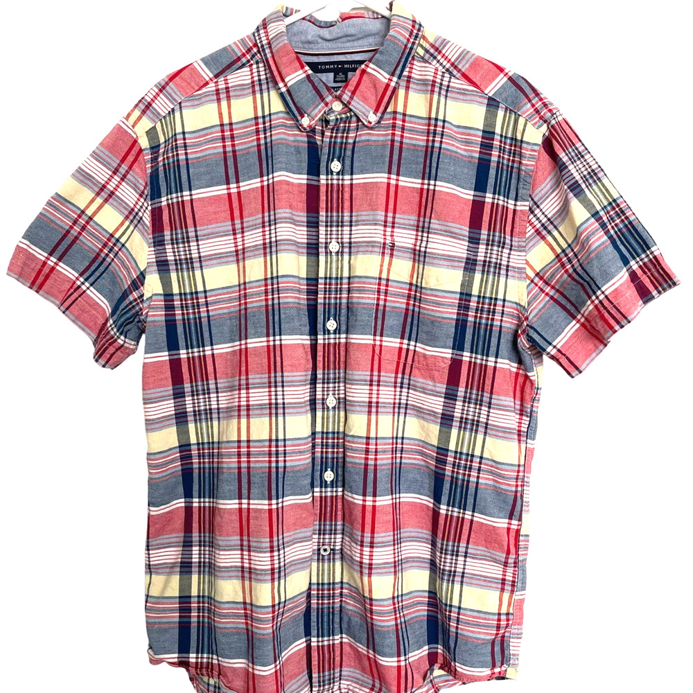 Tommy Hilfilger Checked Shirt button up Sz XL slightly used